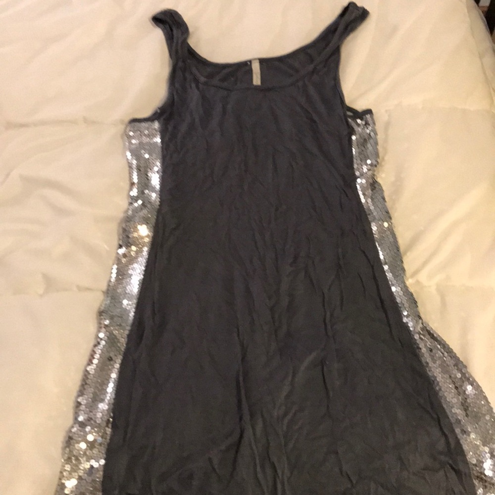 Gray and fun dress.